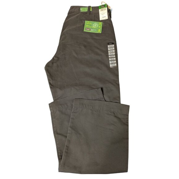 Haggar Renew Chino Straight Fit Pants 40W X 32L Dark Gray Cotton Blend NWT - Picture 1 of 12